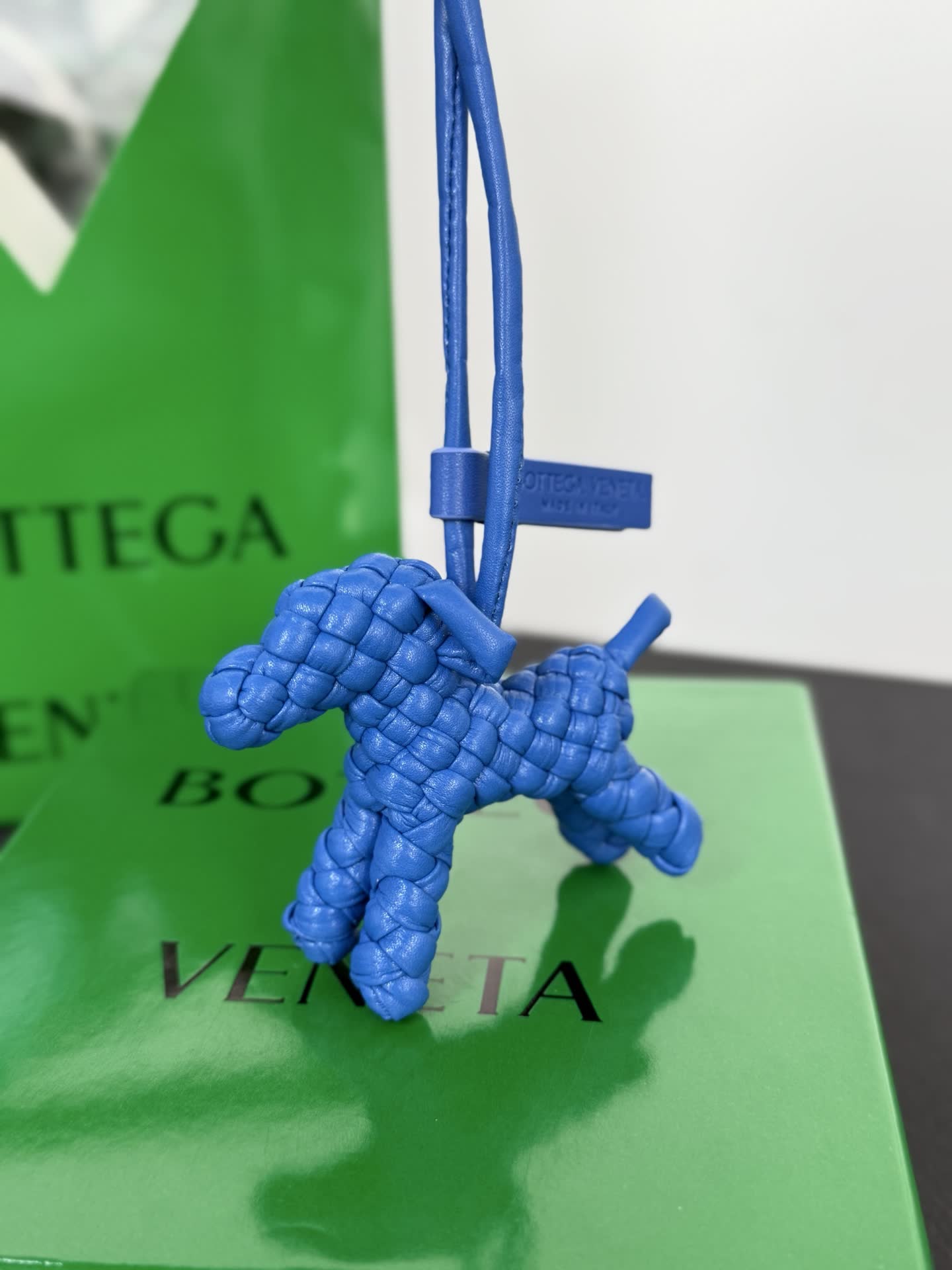 Bottega Veneta Blue Leather Horse Charm